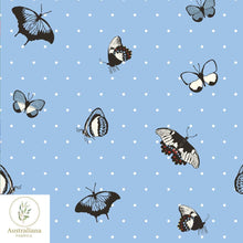 将图片加载到图库查看器，Australiana Fabrics Fabric Australian Butterfly Blue Skies
