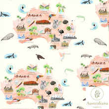 Load image into Gallery viewer, Australiana Fabrics Fabric Australian Map Fabric ~ Remnant 145cm x 112cm
