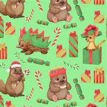 Load image into Gallery viewer, Australiana Fabrics Fabric Australiana Christmas Spirit Fabric Green
