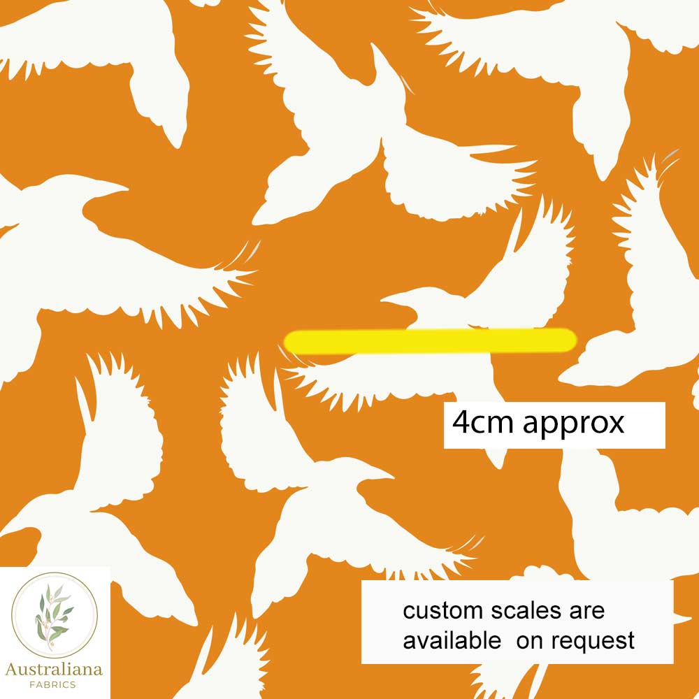 Australiana Fabrics Fabric Bird Swoop Silhouette in Orange