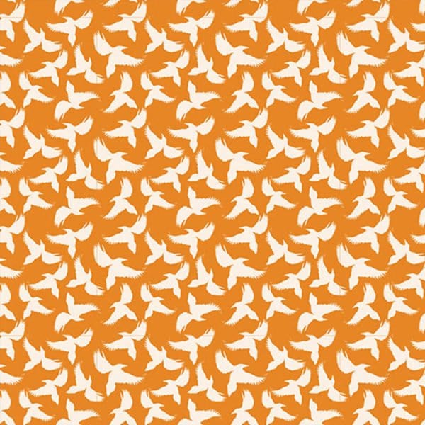 Australiana Fabrics Fabric Bird Swoop Silhouette in Orange, 50cm x 140cm