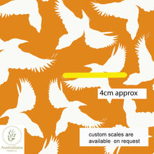 Load image into Gallery viewer, Australiana Fabrics Fabric Bird Swoop Silhouette in Orange, 50cm x 140cm
