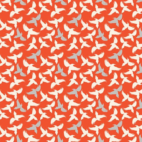Australiana Fabrics Fabric Bird Swoop Silhouette in Red