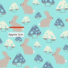 Load image into Gallery viewer, Australiana Fabrics Fabric Bunny &amp; Mushroom: BAMBOO KNIT - 100cm x 150cm
