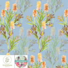Load image into Gallery viewer, Australiana Fabrics Fabric Bush Banksia in Blue by Fabriculture
