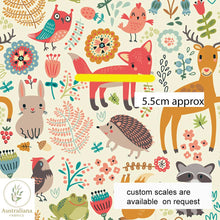 Load image into Gallery viewer, Australiana Fabrics Fabric Canvas medium / 1 metre (Cut Continuous) / small Forest Woodland Friends Cream Upholstery
