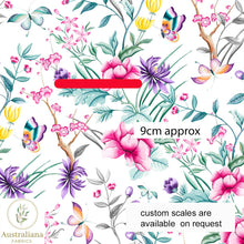 将图片加载到图库查看器，Australiana Fabrics Fabric Chinoiserie botanical floral white
