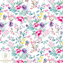Load image into Gallery viewer, Australiana Fabrics Fabric Chinoiserie botanical floral white
