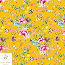 将图片加载到图库查看器，Australiana Fabrics Fabric Chinoiserie floral yellow
