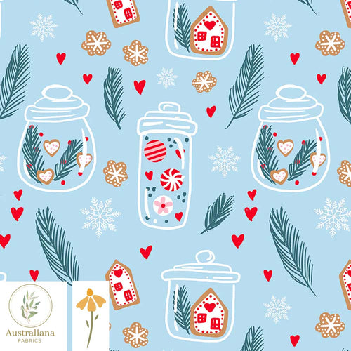 Australiana Fabrics Fabric Christmas Holiday Jars by Kathrin Legg