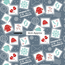 Load image into Gallery viewer, Australiana Fabrics Fabric Christmas Letters &amp; Stamps by Kathrin Legg
