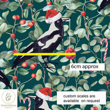 将图片加载到图库查看器，Australiana Fabrics Fabric Christmas Magpie Songs
