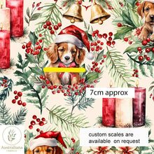 将图片加载到图库查看器，Australiana Fabrics Fabric Christmas Puppies
