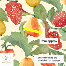 Load image into Gallery viewer, Australiana Fabrics Fabric Cotton Canvas 310gsm / 1 metre (Cut Continuous) / Large Watercolour Fruit Cream Interiors Fabric
