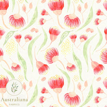 将图片加载到图库查看器，Australiana Fabrics Fabric Cotton Sateen / 1 Metre Bush Gum Blossoms
