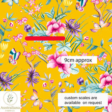 Load image into Gallery viewer, Australiana Fabrics Fabric Cotton Sateen / 1 metre (Cut Continuous) / small Chinoiserie floral yellow
