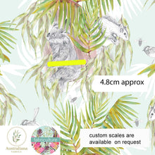 将图片加载到图库查看器，Australiana Fabrics Fabric Cotton Sateen / Length 1 Metre (Cut Continuous) Forest Canopy Koala and Mahogany Glider by Fabriculture
