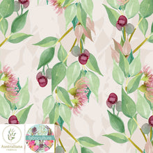 Load image into Gallery viewer, Australiana Fabrics Fabric Cotton Sateen / Length 1 Metre (Cut Continuous) / Taupe Lilly Pilly by Fabriculture
