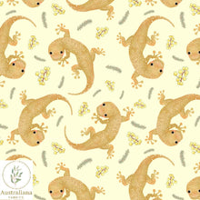 将图片加载到图库查看器，Australiana Fabrics Fabric Creamy Yellow Gecko Fabric
