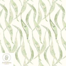 Load image into Gallery viewer, Australiana Fabrics Fabric Eucalyptus Leaves Cream &amp; Green
