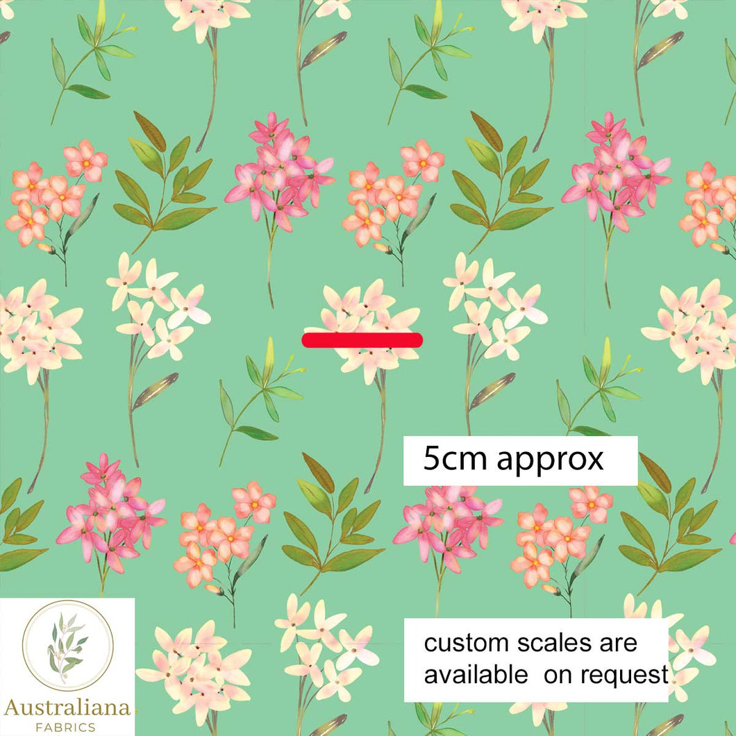 Australiana Fabrics Fabric Floral Song Aqua