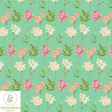 Load image into Gallery viewer, Australiana Fabrics Fabric Floral Song Aqua
