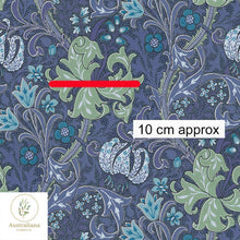 Load image into Gallery viewer, Australiana Fabrics Fabric Golden Lily Blue &amp; Green
