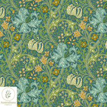 Load image into Gallery viewer, Australiana Fabrics Fabric Golden Lily Green Upholstery
