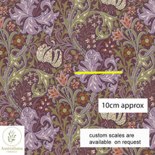 将图片加载到图库查看器，Australiana Fabrics Fabric Golden Lily Mauve
