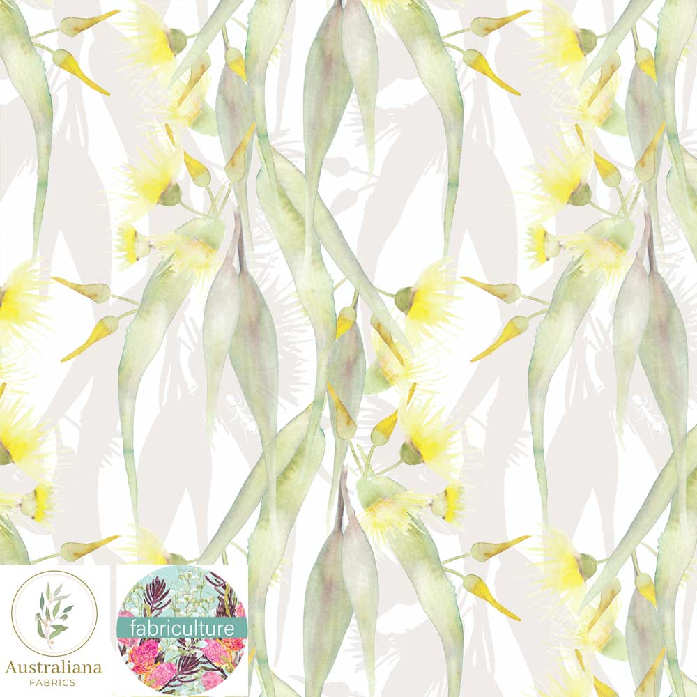 Australiana Fabrics Fabric Gum Blossoms Yellow by Fabriculture