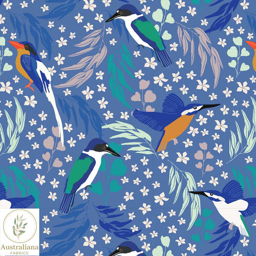 Australiana Fabrics Fabric Kingfisher Dance Fabric Blue