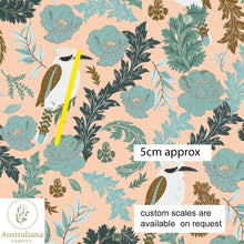 将图片加载到图库查看器，Australiana Fabrics Fabric Kookaburra fabric on Peach
