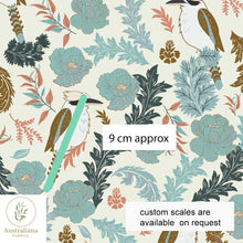 Load image into Gallery viewer, Australiana Fabrics Fabric large / Woven Cotton Elegant Kookaburra Cream
