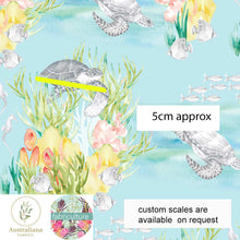 将图片加载到图库查看器，Australiana Fabrics Fabric Ocean Deep Turtles by Fabriculture
