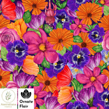 Load image into Gallery viewer, Australiana Fabrics Fabric Pansy &amp; Floral Bouquet by Ornate Flair
