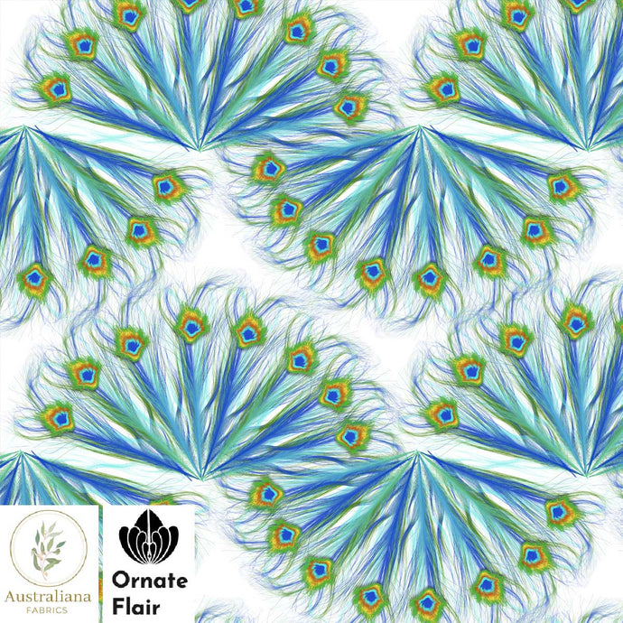Australiana Fabrics Fabric Peacock Fantails by Ornate Flair