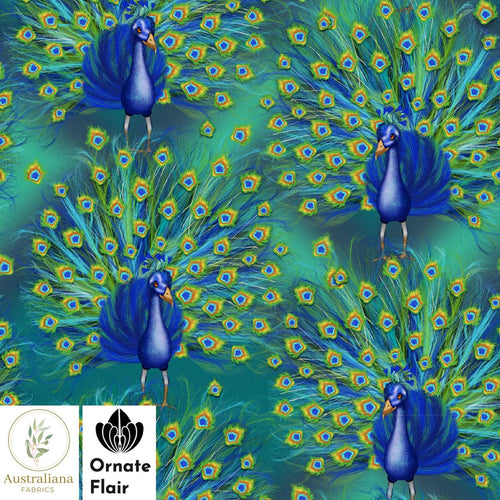 Australiana Fabrics Fabric Peacock Floral Fans by Ornate Flair