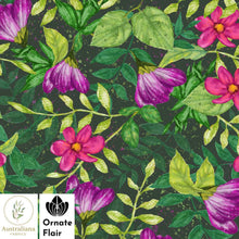 Load image into Gallery viewer, Australiana Fabrics Fabric Pink &amp; Purple Blooms by Ornate Flair
