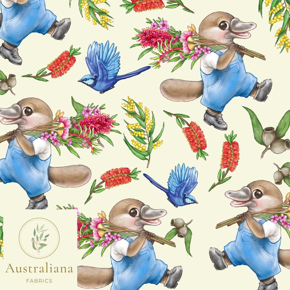 Australiana Fabrics Fabric Premium Quality Woven Cotton 150gsm / Length 50cm (Cut Continuous) Platypus Waltz