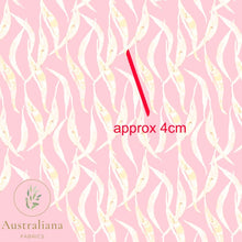 将图片加载到图库查看器，Australiana Fabrics Fabric Premium Quality Woven Cotton sateen 150gsm / 1 Metre (cut continuous) Eucalyptus Leaves Pink
