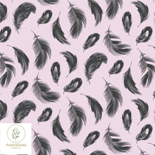 Load image into Gallery viewer, Australiana Fabrics Fabric Premium Quality Woven Cotton sateen 150gsm / 1 Metre / Pink Feathers
