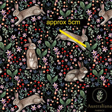 将图片加载到图库查看器，Australiana Fabrics Fabric Premium Quality Woven Cotton Sateen 150gsm / 1 Metre / Small Rabbit Garden by Amanda Joy
