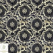 Load image into Gallery viewer, Australiana Fabrics Fabric Premium Woven Cotton 150gsm / Length 50cm (Cut Continuous) Vintage Floral Damask Cream &amp; Black

