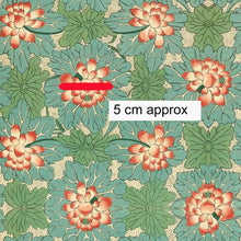 Load image into Gallery viewer, Australiana Fabrics Fabric Premium Woven Cotton 150gsm / Length 50cm (Cut Continuous) Vintage Floral Lotus Flower Fabric
