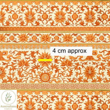 将图片加载到图库查看器，Australiana Fabrics Fabric Premium Woven Cotton 150gsm / Length 50cm (Cut Continuous) Vintage Floral Orange Damask
