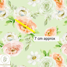 Load image into Gallery viewer, Australiana Fabrics Fabric Premium Woven Cotton 150gsm / Length 50cm (Cut Continuous) Watercolour Floral Bouquet Green
