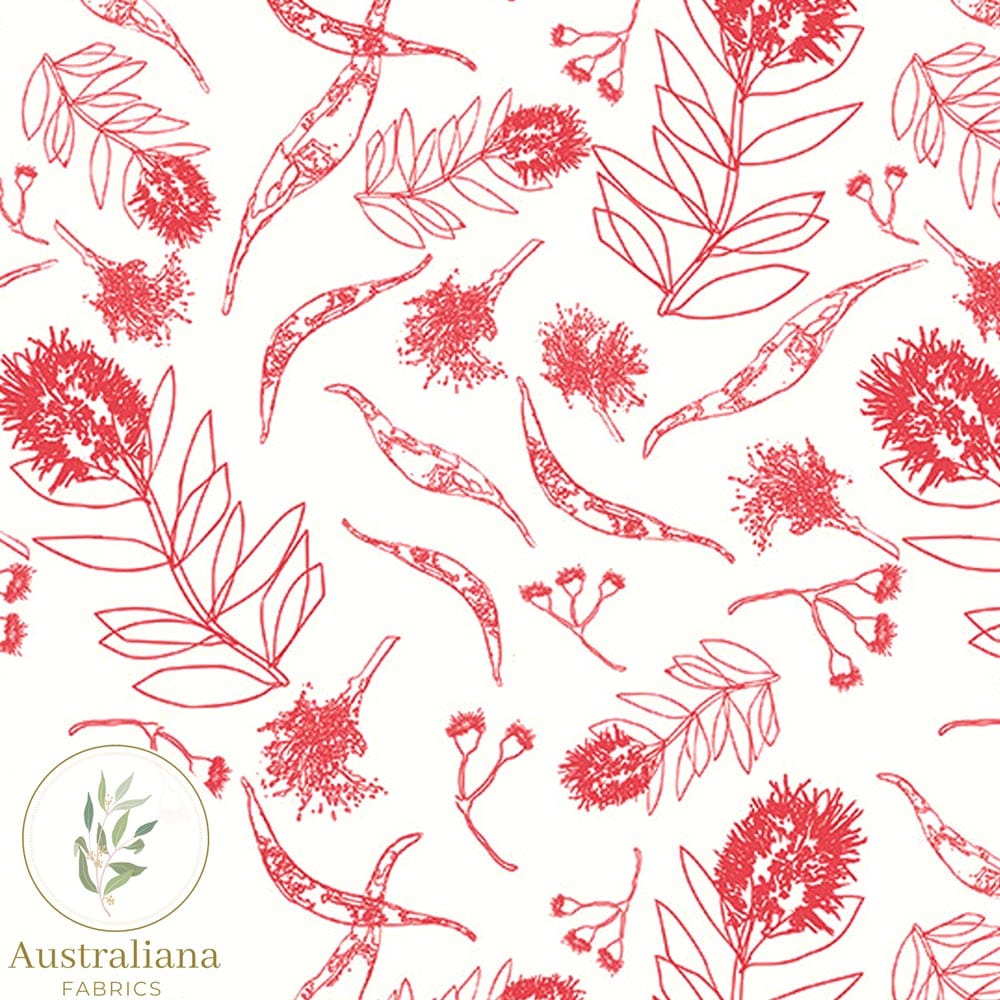 Australiana Fabrics Fabric Premium woven Cotton Sateen 150gsm / 1 Metre Bottle Brush Dance