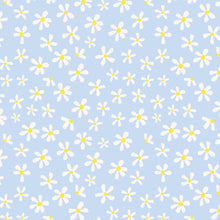 Load image into Gallery viewer, Australiana Fabrics Fabric Premium Woven Cotton sateen 150gsm / 1 Metre Daisy on Blue
