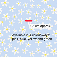 Load image into Gallery viewer, Australiana Fabrics Fabric Premium Woven Cotton sateen 150gsm / 1 Metre Daisy on Green
