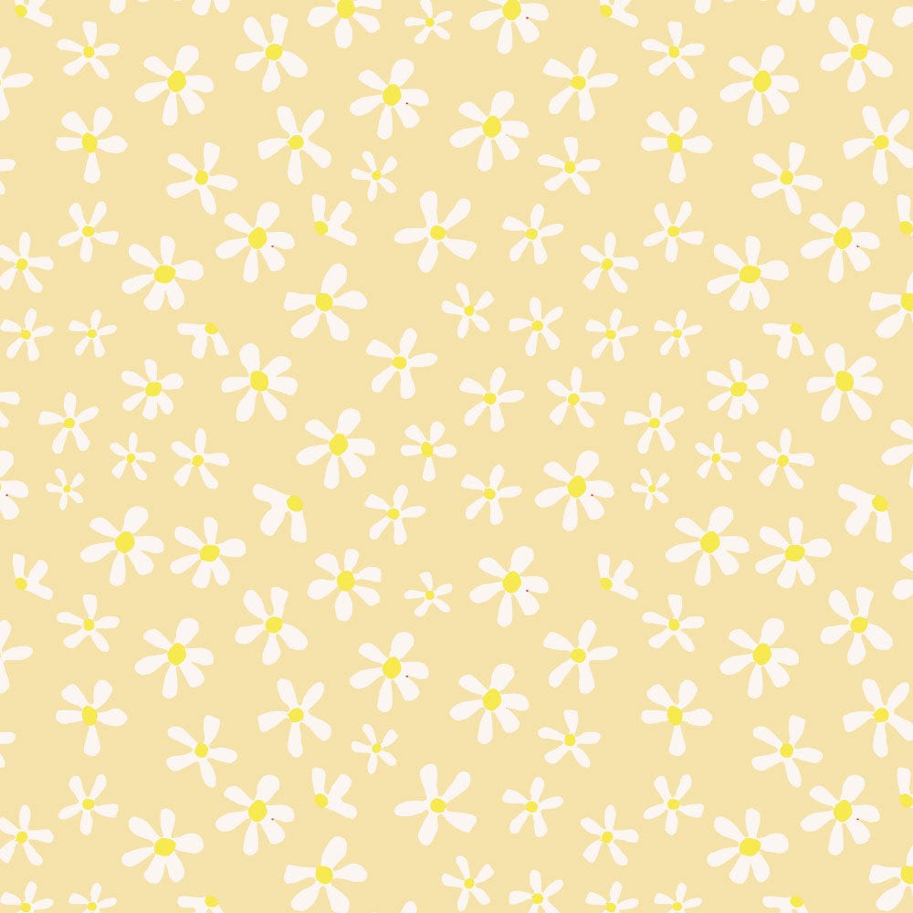 Australiana Fabrics Fabric Premium Woven Cotton sateen 150gsm / 1 Metre Daisy on yellow